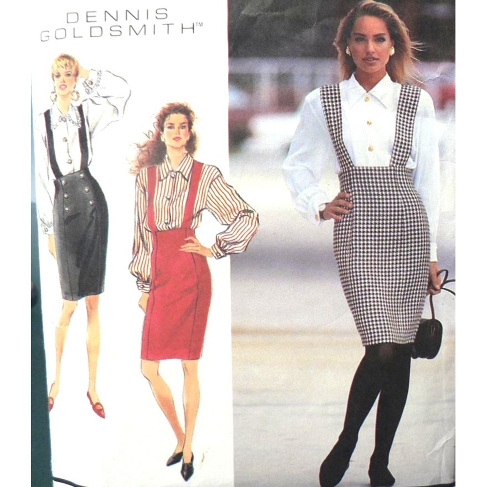 Vintage Simplicity Sewing Pattern 7435 Women's Blouse & Suspender Skirt Sz 12-18